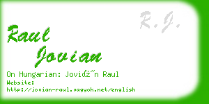 raul jovian business card
